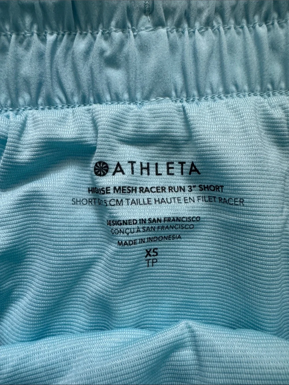 Athleta 3” light blue running shorts